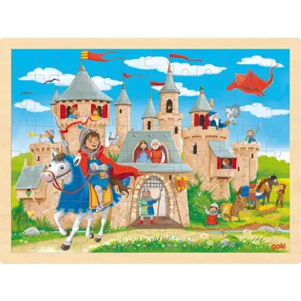 Puzzle na desce - Velké A3, Rytířský hrad, 96ks (Goki)