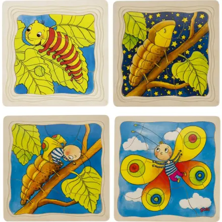 Puzzle výukové - Vývoj housenky, 44ks (Goki)