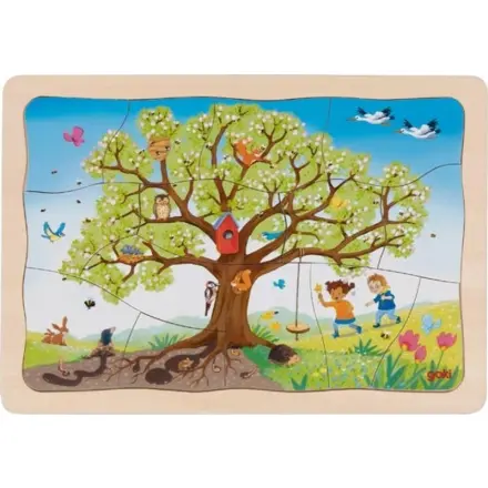 Puzzle výukové - Moje jabloň, 4 vrstvy, 46ks (Goki)