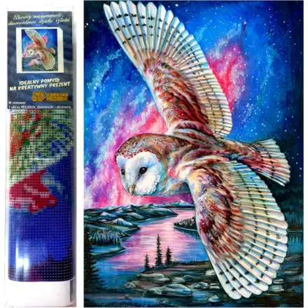 Diamantový obrázek 30x40cm - Sova Hedvika