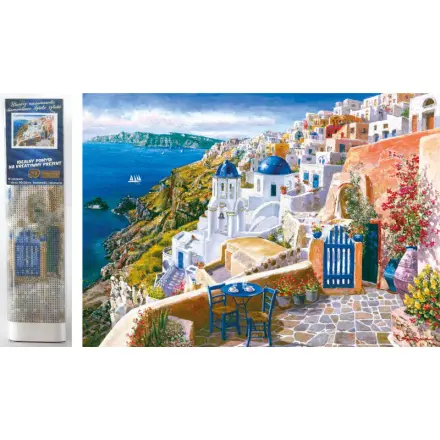 Diamantové malování - Santorini