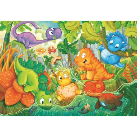 Clementoni - Puzzle 24 Šťastná oáza dinosaurů MAXI