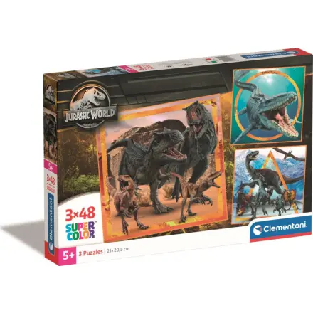 Clementoni Puzzle 3x48 ks SuperColor čtverec Jurský svět 25314