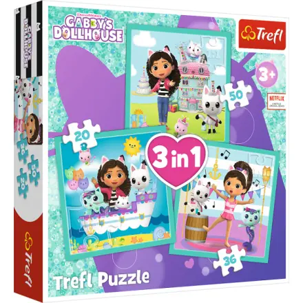 Puzzle Gábinin kouzelný domek: Gábinčiny činnosti 3v1 (20,36,50 dílků)