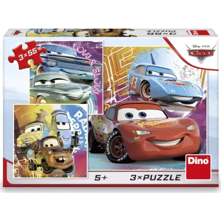 Dino Auta Přátelé 3x55 dílků
