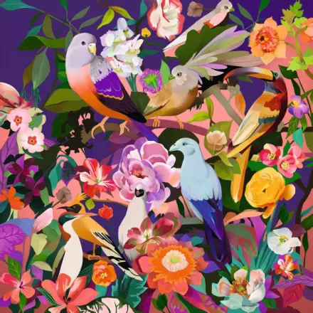 Puzzle Art & Soul: Barevní ptáci a květy 750 dílků