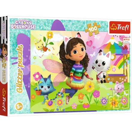TREFL Třpytivé puzzle Gábinin kouzelný domek 100 dílků