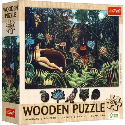Dřevěné puzzle Art: Henri Rousseau - Sen 200 dílků