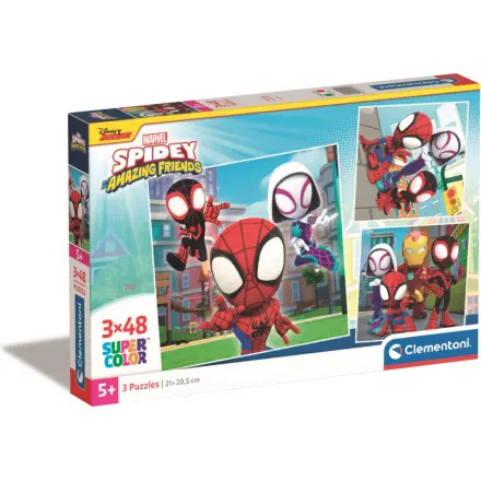 Clementoni - Puzzle 144 Spidey a jeho úžasní přátelé 3x48 dílků