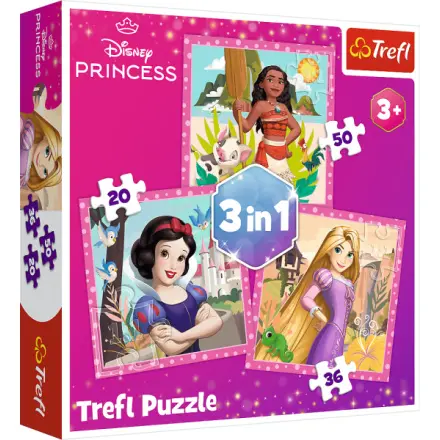 Puzzle Disney princezny: Vaina, Locika a Sněhurka/3v1 (20,36,50 dílků)