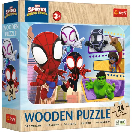 Trefl Puzzle 24 Dřevěné - Spiday a jeho úžasní přátelé