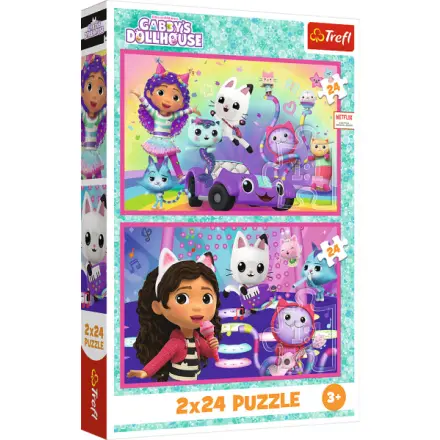 Puzzle Gábinin kouzelný domek: Zábava s Gabby 2x24 dílků
