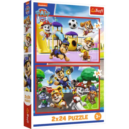 TREFL Puzzle Tlapková patrola: Zábavný psí den 2x24 dílků 164865