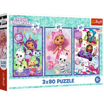 Puzzle Gábinin kouzelný domek: Gábininy barevné dny 3x80 dílků