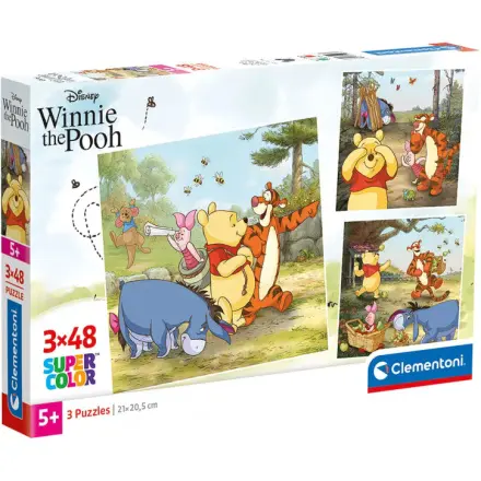 Clementoni - Puzzle 3x48 Čtvercové Disney Medvídek Pú