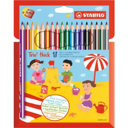 Pastelky STABILO Trio thick sada 18 ks s ořezávátkem