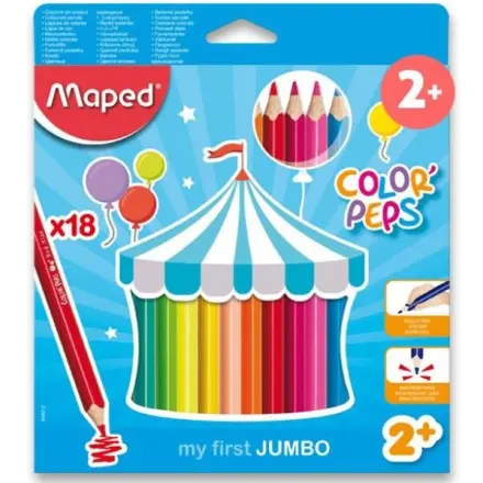 Pastelky Maped Color´Peps Jumbo - 18 barev, trojhranné