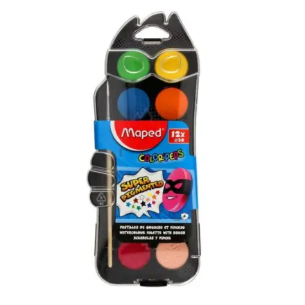 Maped Color'Peps - vodové barvy - 12 barev, průměr 30 mm