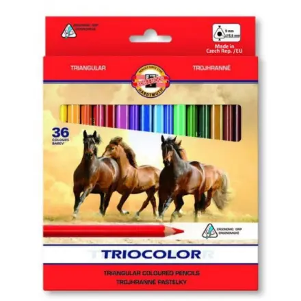 Koh-i-noor pastelky TRIOCOLOR trohranné 36 ks