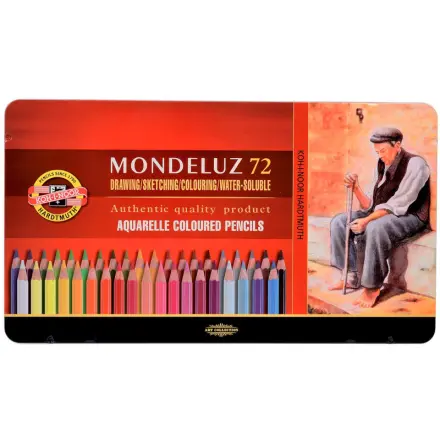 Koh-i-noor pastelky akvarelové umělecké MONDELUZ souprava 72 ks v plechové krabičce