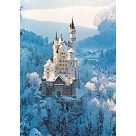 Zámek Neuschwanstein v zimě - puzzle z kategorie Mestá a stavby