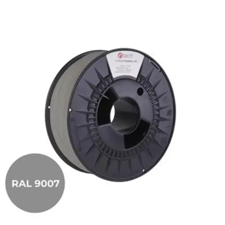 Tisková struna (filament) C-TECH PREMIUM LINE, PETG, šedý hliník, RAL9007, 1,75mm, 1kg, 3DF-P-PETG1.75-9007