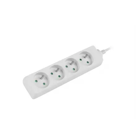 Prodlužovací kabel Lanberg PS0, 4 zásuvky, 1,5m, bílá