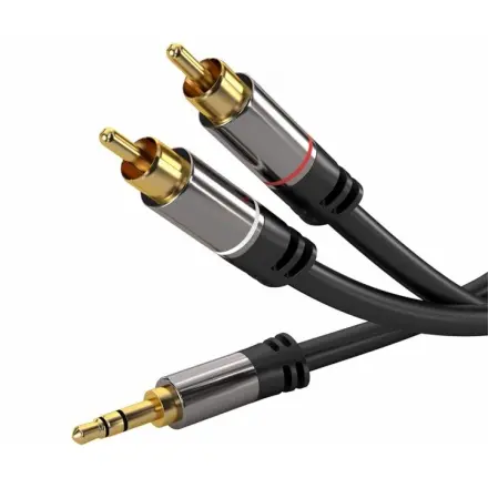 PremiumCord HQ stíněný kabel stereo Jack 3.5mm-2xCINCH M/M 1,5m, kjqcin015