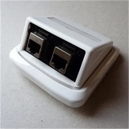 Dvojzásuvka ABB TANGO 2xRJ45 cat5e STP bílá