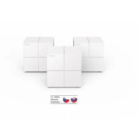 Tenda Nova MW6 (3-pack) WiFi AC1200 Mesh Gigabit system, MU-MIMO, 6x GLAN/GWAN, SMART CZ aplikace, 75011853