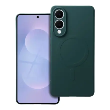 Forcell SILICONE MAG COVER case compatible with MagSafe for SAMSUNG S25 Edge dark green 303673