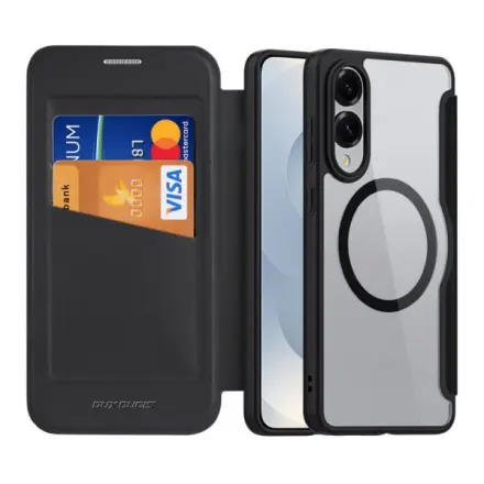 Forcell DUX DUCIS wallet case SKIN X PRO compatible with MagSafe for SAMSUNG S25 Edge black 306107