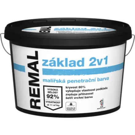 Skupina Barvy A Laky REMAL základ 2v1 malířská penetrační barva, 15 kg , bílá