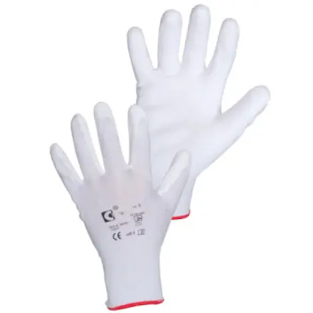Brita CXS White pracovní rukavice, máčení v polyuretanu, velikost 9, 1 pár