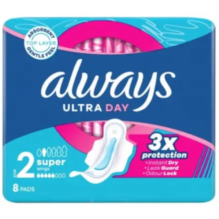 Procter & Gamble Always Ultra Day Super dámské vložky s křidélky, 8 ks