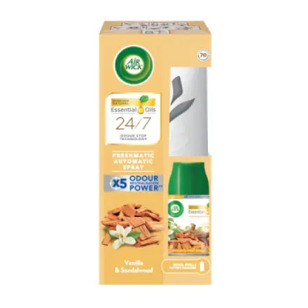 Reckitt Benckiser Air Wick FreshMatic Vanilka a Santalové dřevo strojek a náplň, 250 ml
