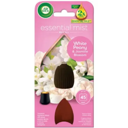 Reckitt Benckiser Air Wick Essential Mist Refill White Peony & Jasmine Blossom - Pivoňka a jasmínový květ osvěžovač vzduchu náhradní náplň 20 ml