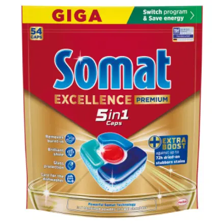 Henkel Somat tablety do myčky Excellence Premium 5v1, 54 ks
