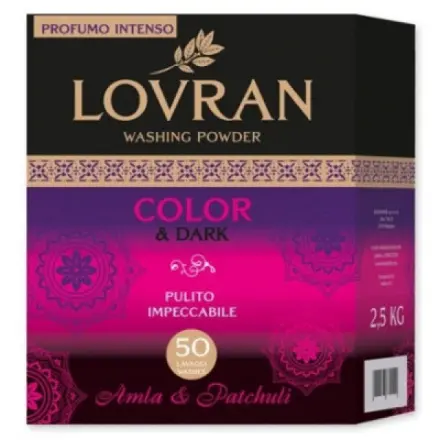 Lovran Color & Dark Amla Parchouli prášek na barevné a tmavé prádlo 50 dávek, 2,5 kg