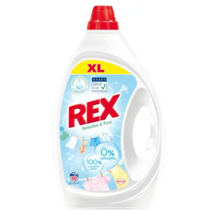 Reckitt Benckiser REX prací gel Sensitive & Pure 50 praní, 2,25L