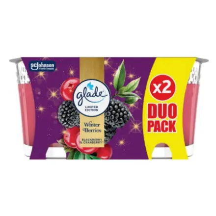 S.c.johnson Glade Winter Berries vonná svíčka ve skle duo 2 x 112 g