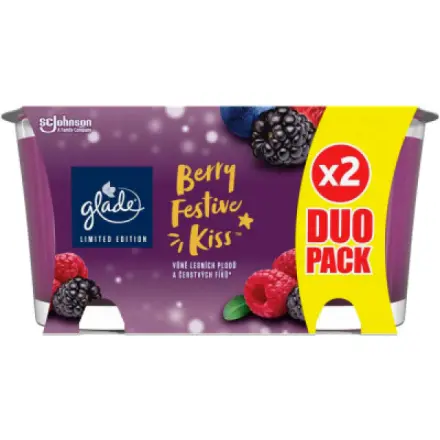 S.c.johnson Glade svíčka vonná Berry Festive Kiss, 2× 112 g