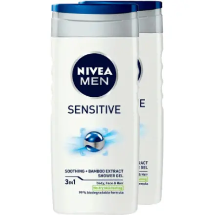 Nivea Sprchový gel pro muže Men Sensitive 2 x 500 ml