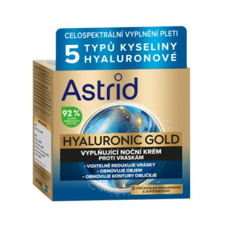 Astrid Vyplňující noční krém proti vráskám se zlatými proteiny Hyaluronic Gold (Cream) 50 ml