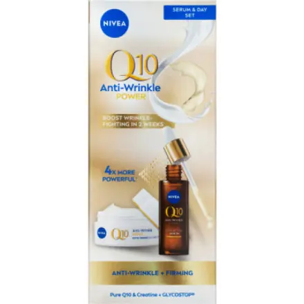 Beiersdorf Nivea Expertní duální sérum proti vráskám a denní krém Q10 Anti-Wrinkle Expert 30ml + 50ml