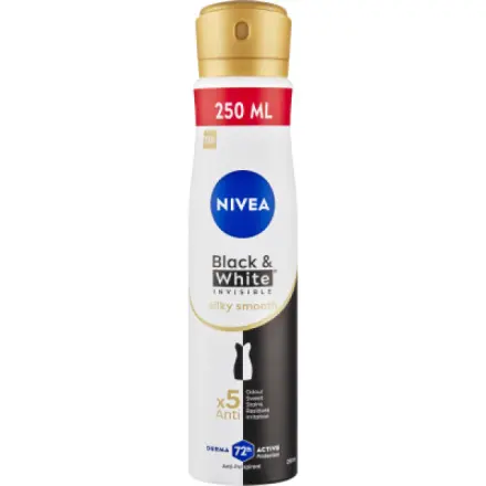 Beiersdorf Nivea Black & White Invisible Silky Smooth antiperspirant ve spreji, 250 ml deospray