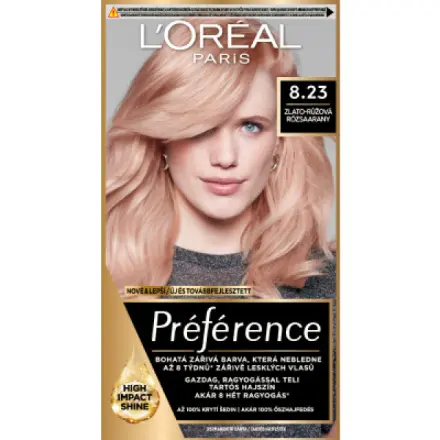 Permanentní barva Loréal Préférence 8.23 zlato-růžová - L’Oréal Paris + dárek zdarma