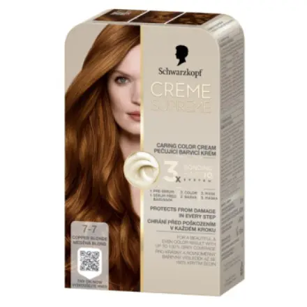 Henkel Schwarzkopf Creme Supreme barva na vlasy 7-7 měděná blond 60 ml