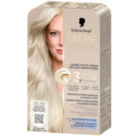 Henkel Schwarzkopf Creme Supreme barva na vlasy 11-11 chladná ultra světle blond 60 ml