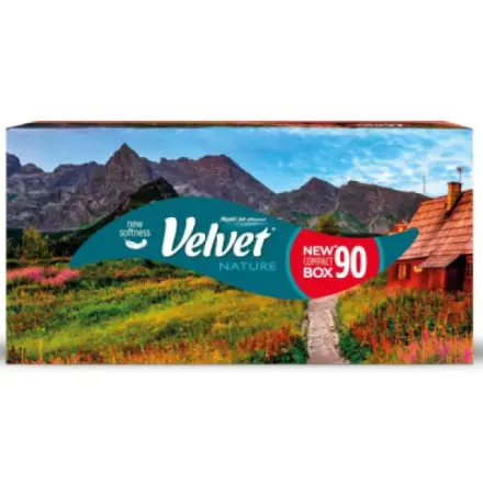 Moracell Velvet Nature 3vrstvé papírové kapesníky, box 90 ks